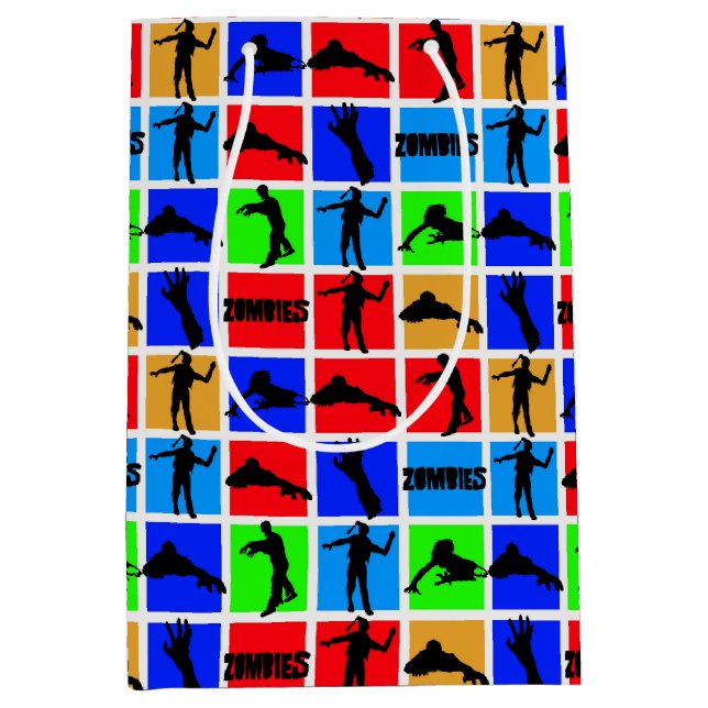 Colourful Zombies Pattern Medium Gift Bag (Front)