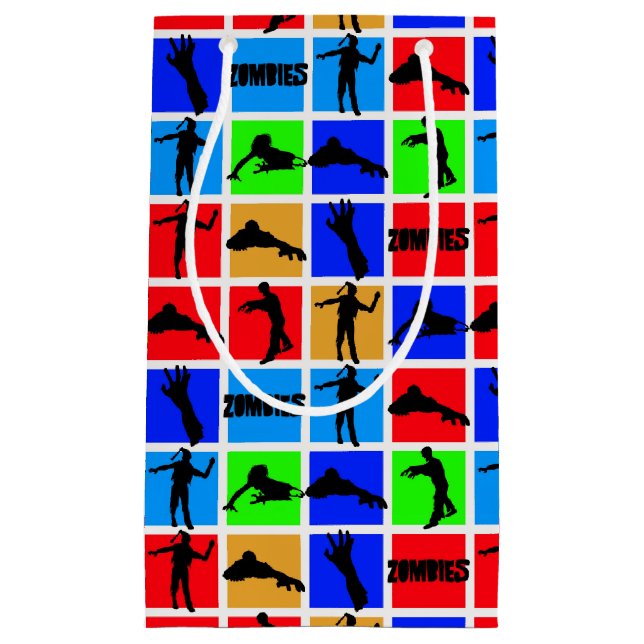 Colourful Zombies Pattern Small Gift Bag (Front)