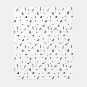 Colourful Zoo Animal Fun Fleece Blanket