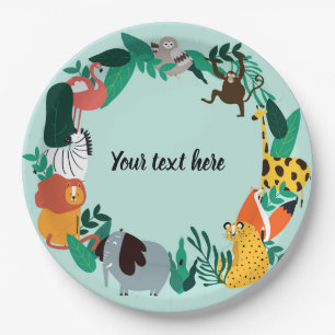 Colourful Zoo Animals Template Paper Plate