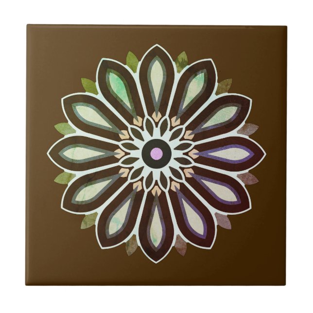 COLOURFULL FLOWER ART GIFT DAUGHTER MOM BOSS 2026 CERAMIC TILE (Front)