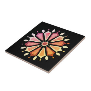 COLOURFULL FLOWER ART GIFT DAUGHTER MOM BOSS 2026 CERAMIC TILE