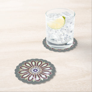 COLOURFULL FLOWER ART GIFT DAUGHTER MOM BOSS 2026 PAPER COASTER