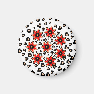 COLOURFULL LOVE HEARTS VALENTINE , BIRTHDAY GIFT MAGNET