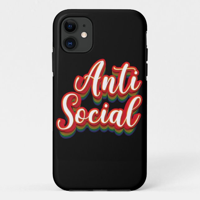 Colourfully Anti Social Anti Social Case-Mate iPhone Case (Back)