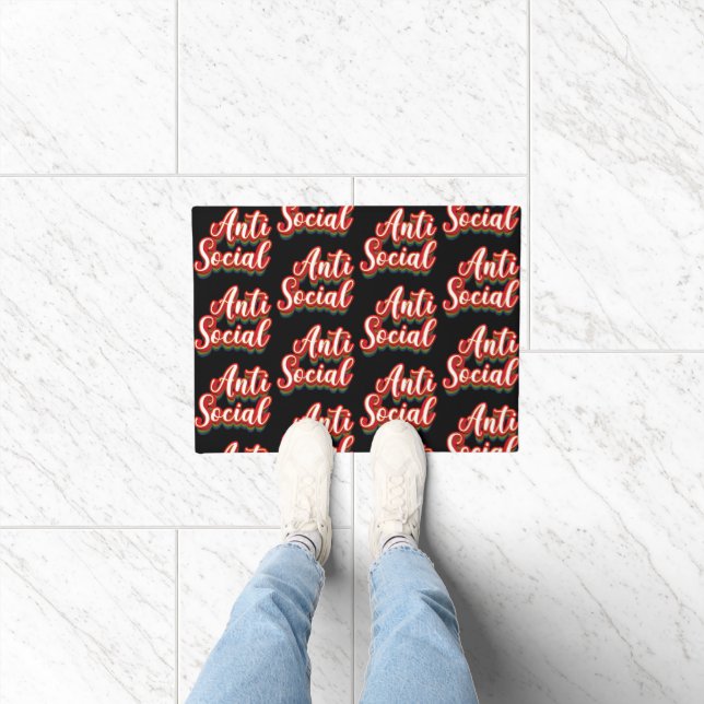 Colourfully Anti Social Doormat (Indoor)