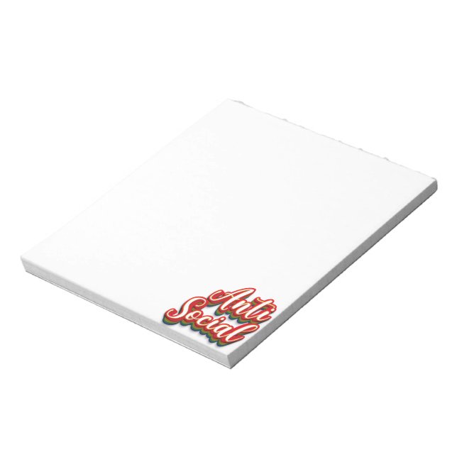 Colourfully Anti Social Notepad (Rotated)