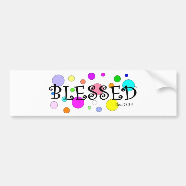 colourfully blessed bumper sticker (Front)