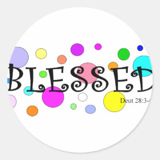 colourfully blessed classic round sticker