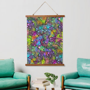 Colourfully Dots Spirals Hand Painting 1 Hanging Tapestry