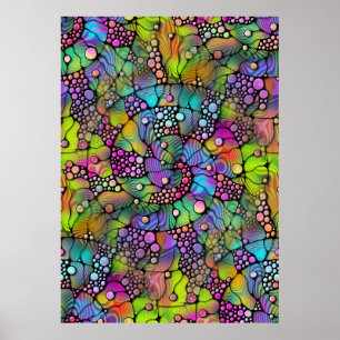Colourfully Dots Spirals Hand Painting 1 Poster