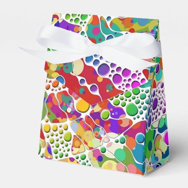 Colourfully Dots Spirals Hand Painting 2 Favour Box (Front Side)