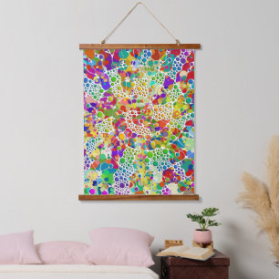 Colourfully Dots Spirals Hand Painting 2 Hanging Tapestry