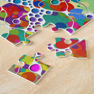 Colourfully Dots Spirals Hand Painting 2 Jigsaw Puzzle