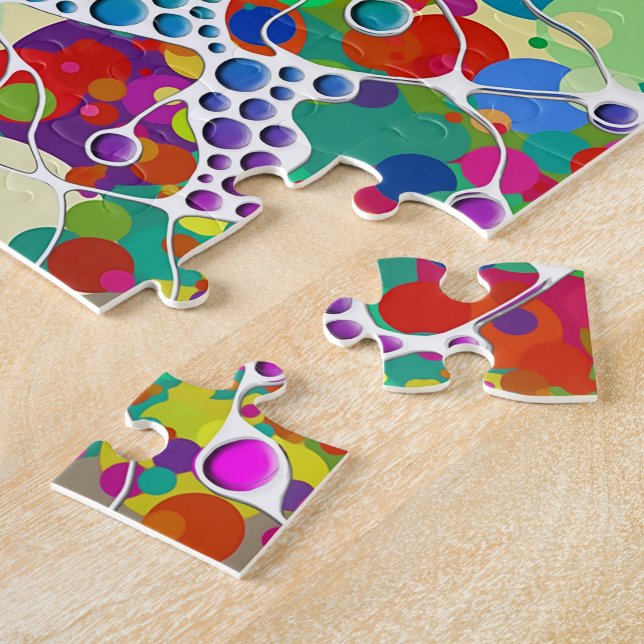 Colourfully Dots Spirals Hand Painting 2 Jigsaw Puzzle (Side)