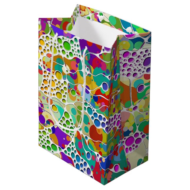 Colourfully Dots Spirals Hand Painting 2 Medium Gift Bag (Front Angled)