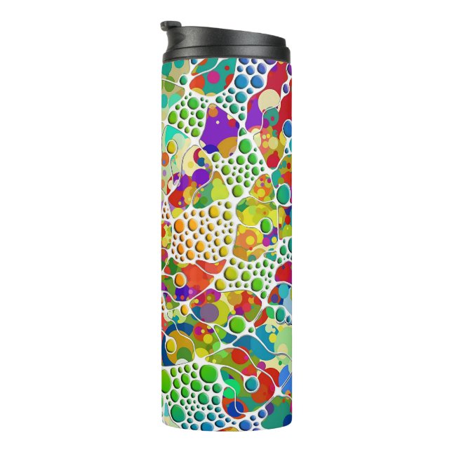 Colourfully Dots Spirals Hand Painting 2 Thermal Tumbler (Rotated Right)