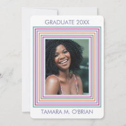Colourfully Framed Grad Photo Announcement/ Invitation