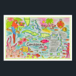 Colourfully Illustrated Islands Print<br><div class="desc">The Caribbean Islands wonderfully drawn and oh so colourful!  We've sized it to a 24x16 paper .  Perfect for a tropical decor,  beachy home or cottage!</div>
