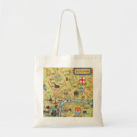 Colourfully Illustrated Map of London England