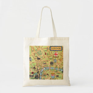 Colourfully Illustrated Map of London England Tote Bag