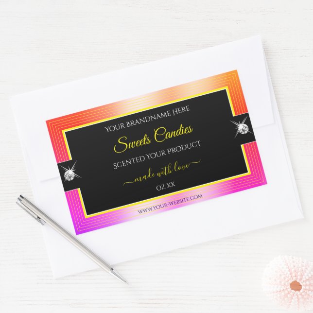 Colourfully Rainbow Black Brilliants Product Label (Envelope)