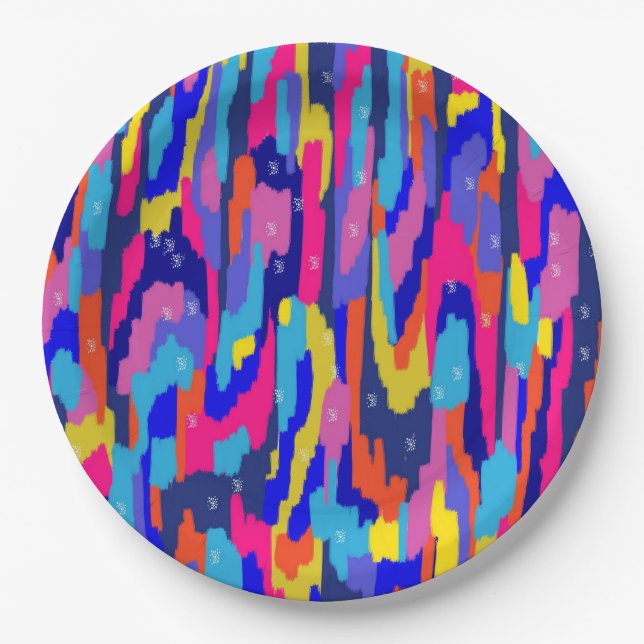 Colouring Book Abstract Paper Plate (Front)