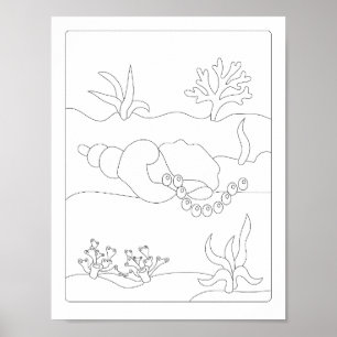  Colouring book  Cute Little Shell Antistress    Poster