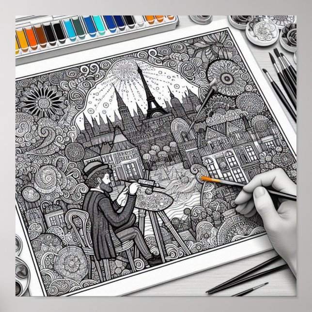 Colouring Book Gifts - Colourist Artist Painter Poster (Front)