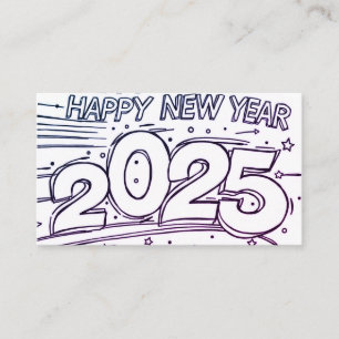 Colouring Card Happy New Year 2025 DIY 