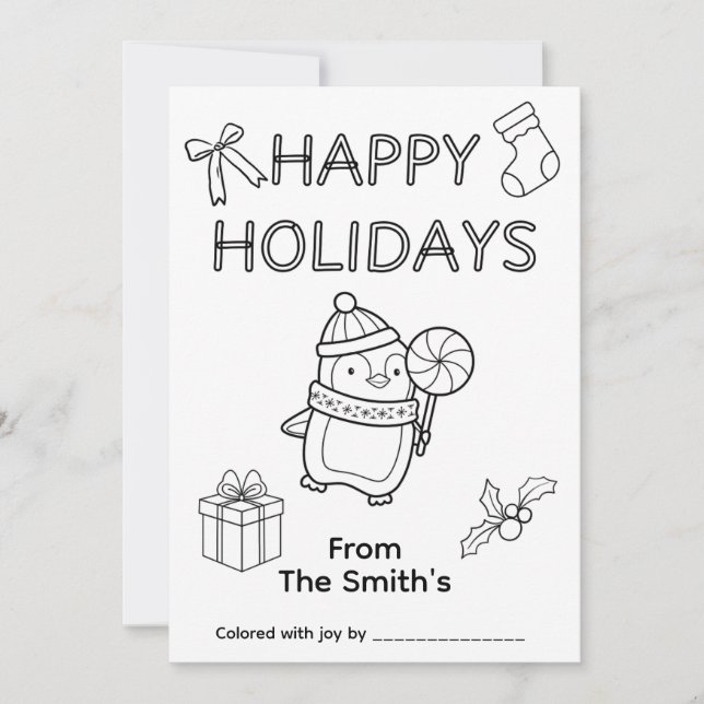 Colouring Christmas Card (Front)