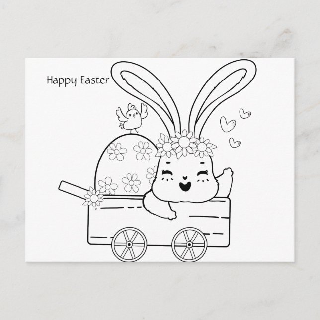 Colouring Easter Card Personalise (Front)
