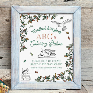 Colouring Flashcards Activity Baby Shower Sign