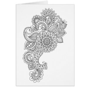 colouring floral Card