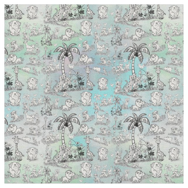 Colouring-in line-drawing Art for Wallpaper Fabric (Close Up)
