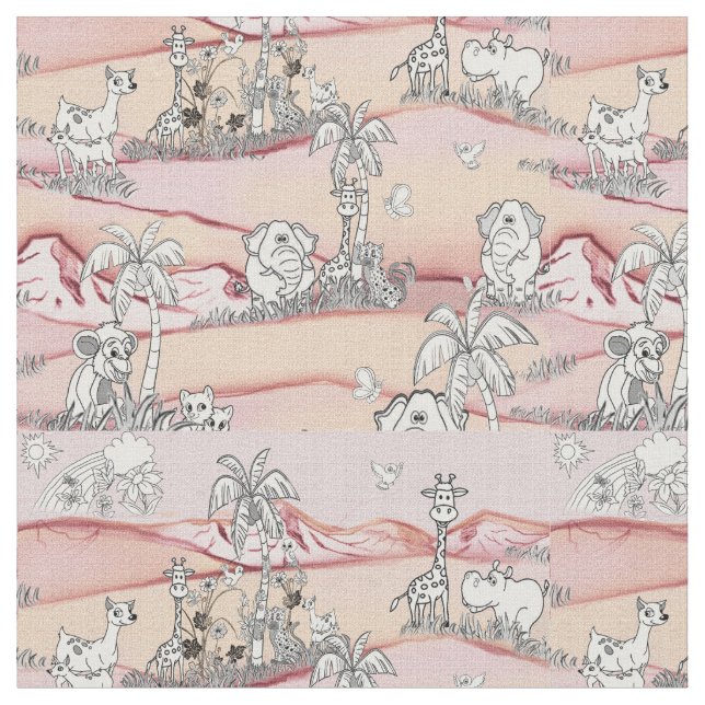 Colouring-in line-drawing Art for Wallpaper Fabric (Close Up)