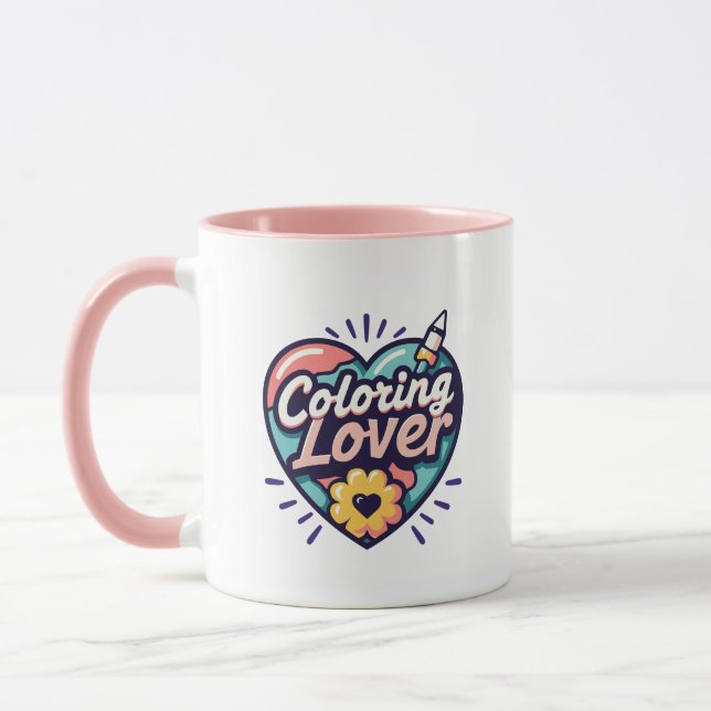 Colouring Lover Mug – Funny Personalised Gift (Left)