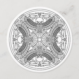 Colouring Mandala Art 5.25 x 5.25 Invitation Circl