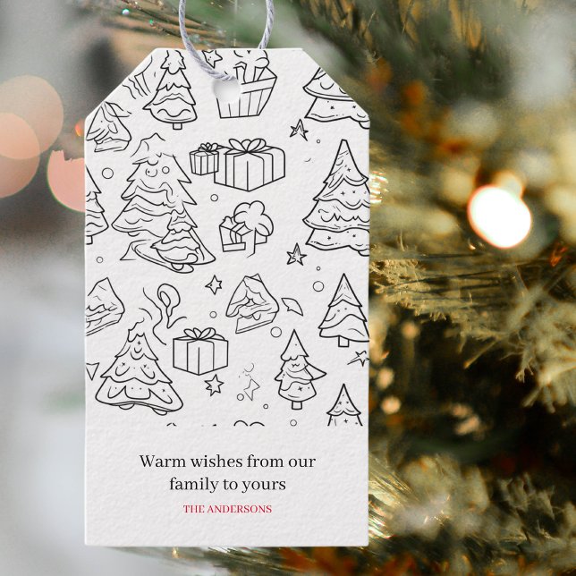 Colouring Outline Of Christmas Gift Tags (Creator Uploaded)