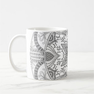 Colouring Page Black and White Mandala Coffee Mug