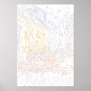 Colouring Page - Cafe Terrace Night Van Gogh Poster