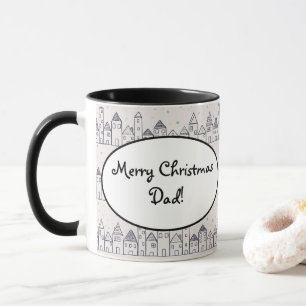 Colouring Page Christmas Village in the Snow Mug