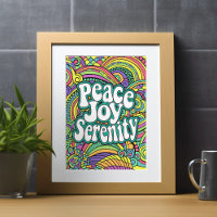 Colouring Page Peace Joy Serenity Abstract Pattern