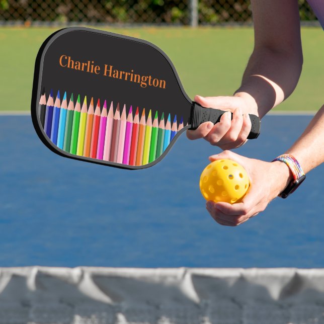 Colouring Pencils custom name Pickleball Paddle (Insitu)