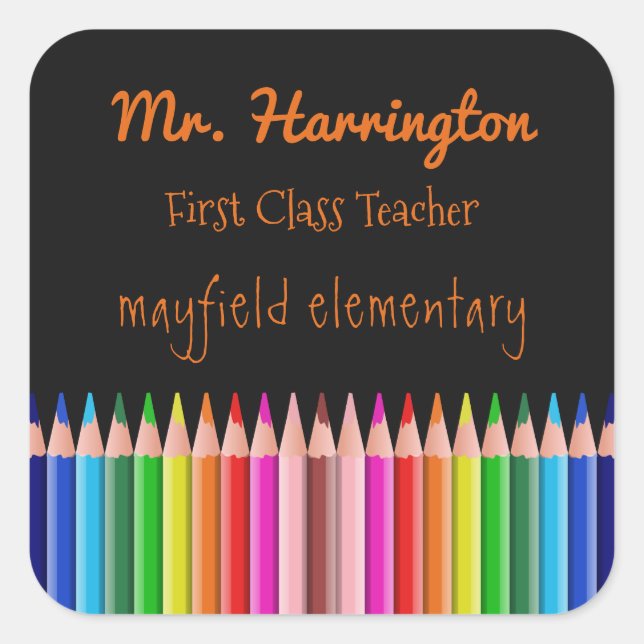 Colouring Pencils custom text stickers (Front)