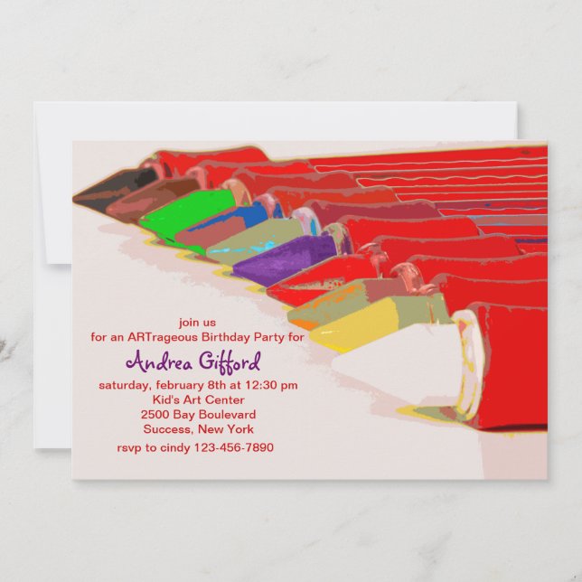 Colouring Pens Invitation (Front)