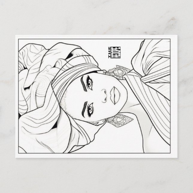 Colouring Post Card | Queen Diaspora (Front)