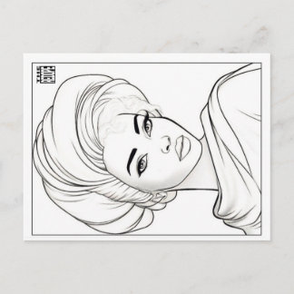 Colouring Post Card | Woman of Cloth