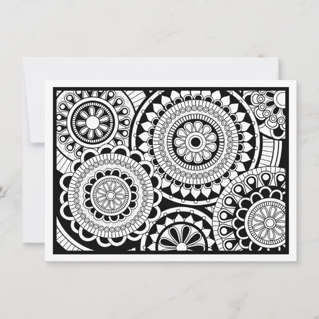 Colouring Postcard Modern Mandala Design (Front)