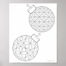 Colouring Poster - holiday ornaments